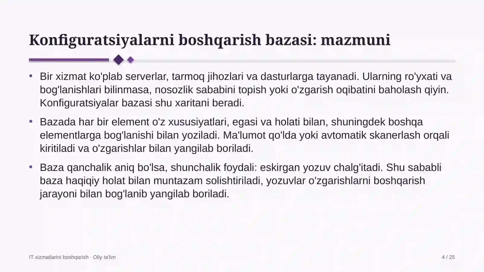 elektr ta'minoti korxonalarida konfiguratsiyalarni boshqarish bazasini yuritish 7090 4