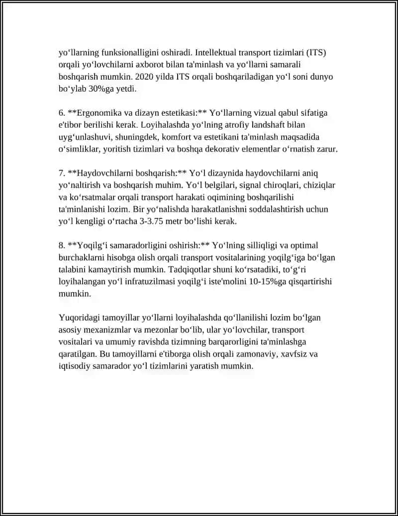 EKALOGYA YO‘L DIZAYINI TAMOYILARI 4