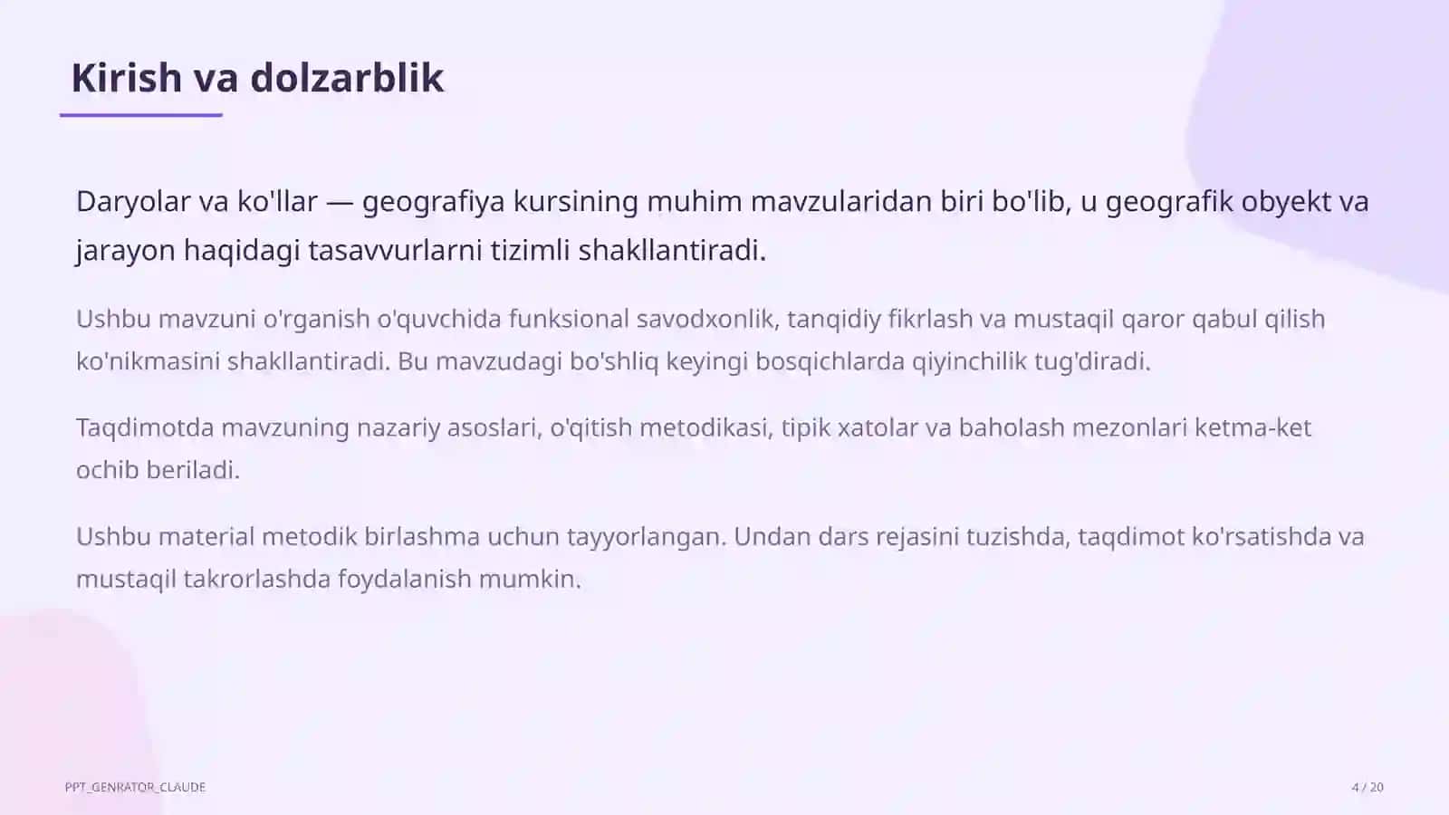 Daryolar va ko'llar (6-sinf) 4