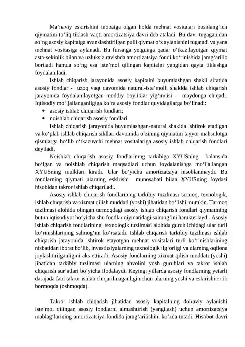 Asosiy va aylanma kapital doiraviy aylanishning moliyaviy jihatlari 4