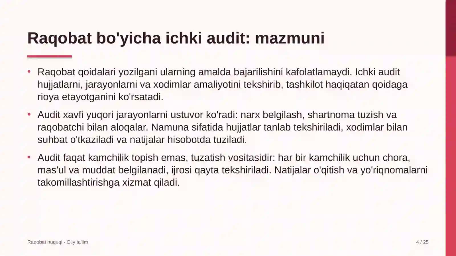 aksiyadorlik jamiyatlarida raqobat bo'yicha ichki auditni o'tkazish 1835 4