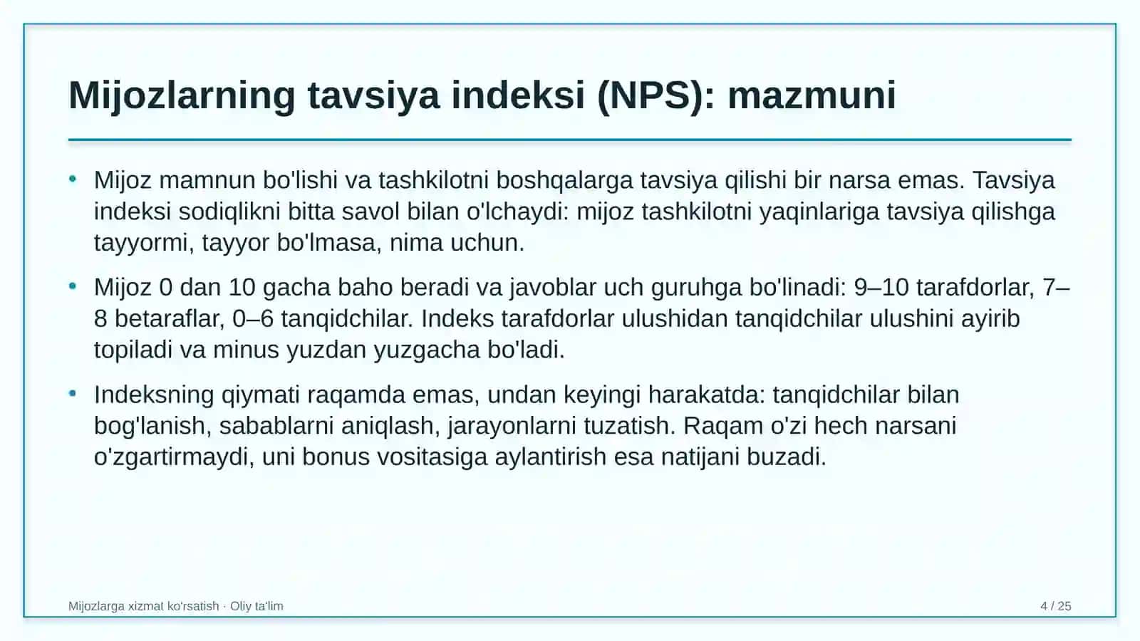 g'isht zavodlarida mijozlarning tavsiya qilish indeksini o'lchash 5729 4