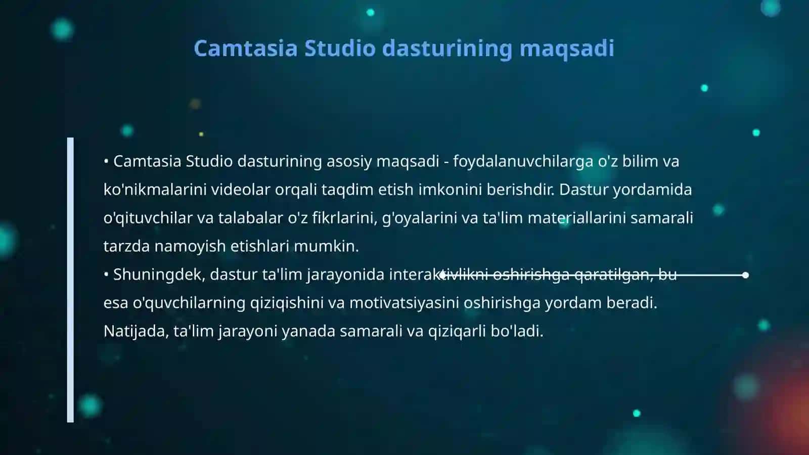 Camtasia Studio dasturini o'ratish 4