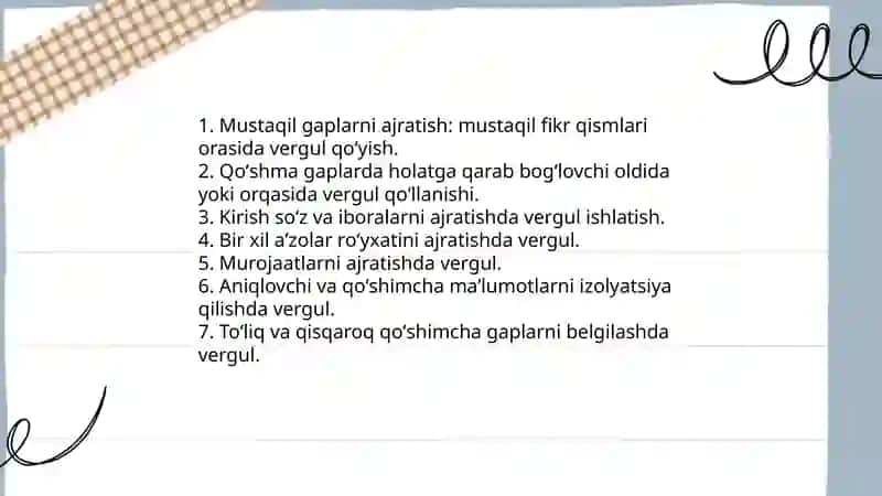Punktuatsion tahlil ko'rinishidagi yozma ishlarni bajarish 4