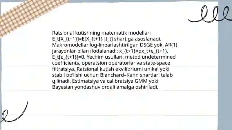 Makroiqtisodiyotda ratsional kutish nazariyasi 4