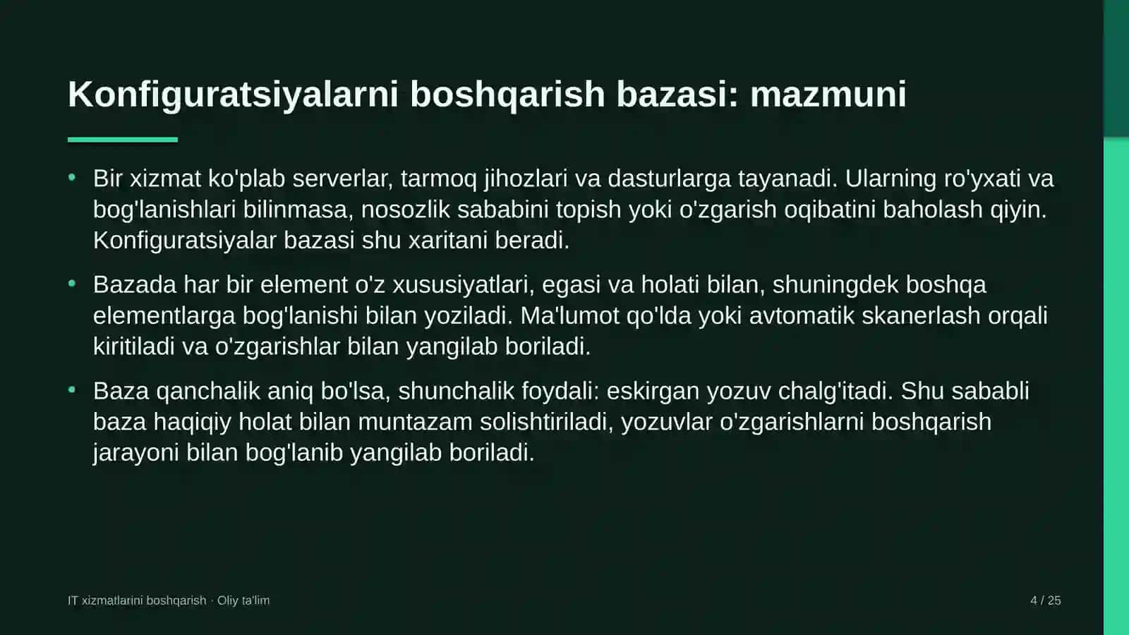 raqamli banklarda konfiguratsiyalarni boshqarish bazasini yuritish 8581 4