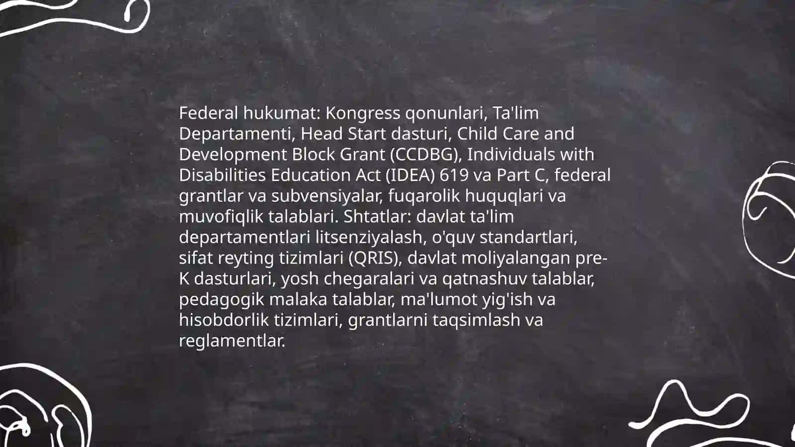 Amerika Qóshma Shtlatlarining maktabgacha ta'lim tizimi 4