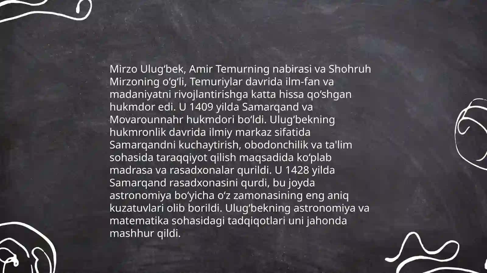 Mirzo Ulugʻbek - davlat arbobi va buyuk olim 4