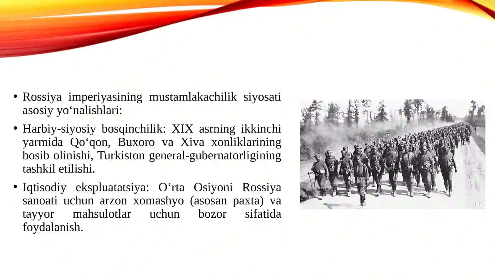 Rossiya imperiyasining mustamlakachilik siyosati 4