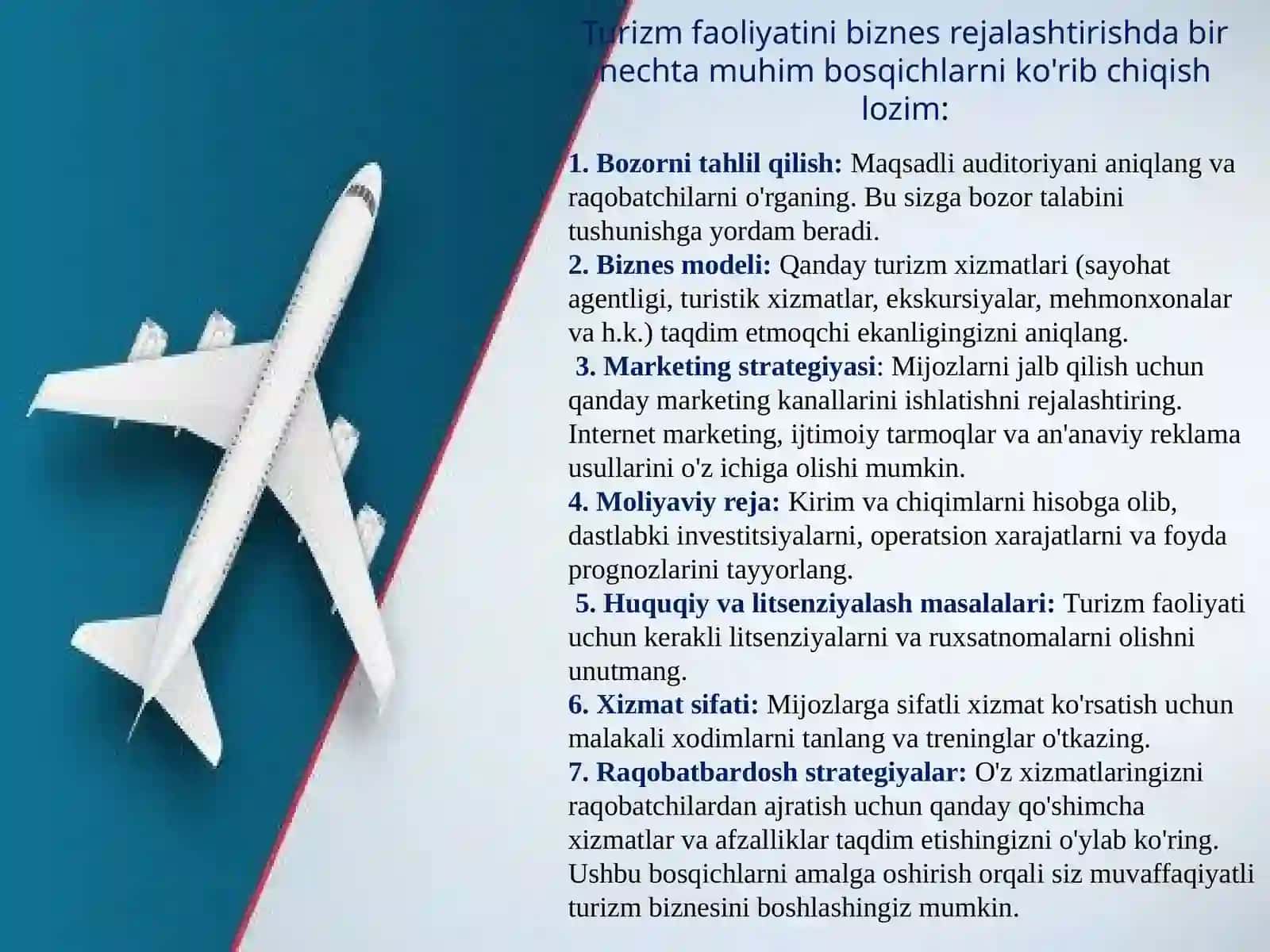 Turizm faoliyatini biznes rejallashitirish 4