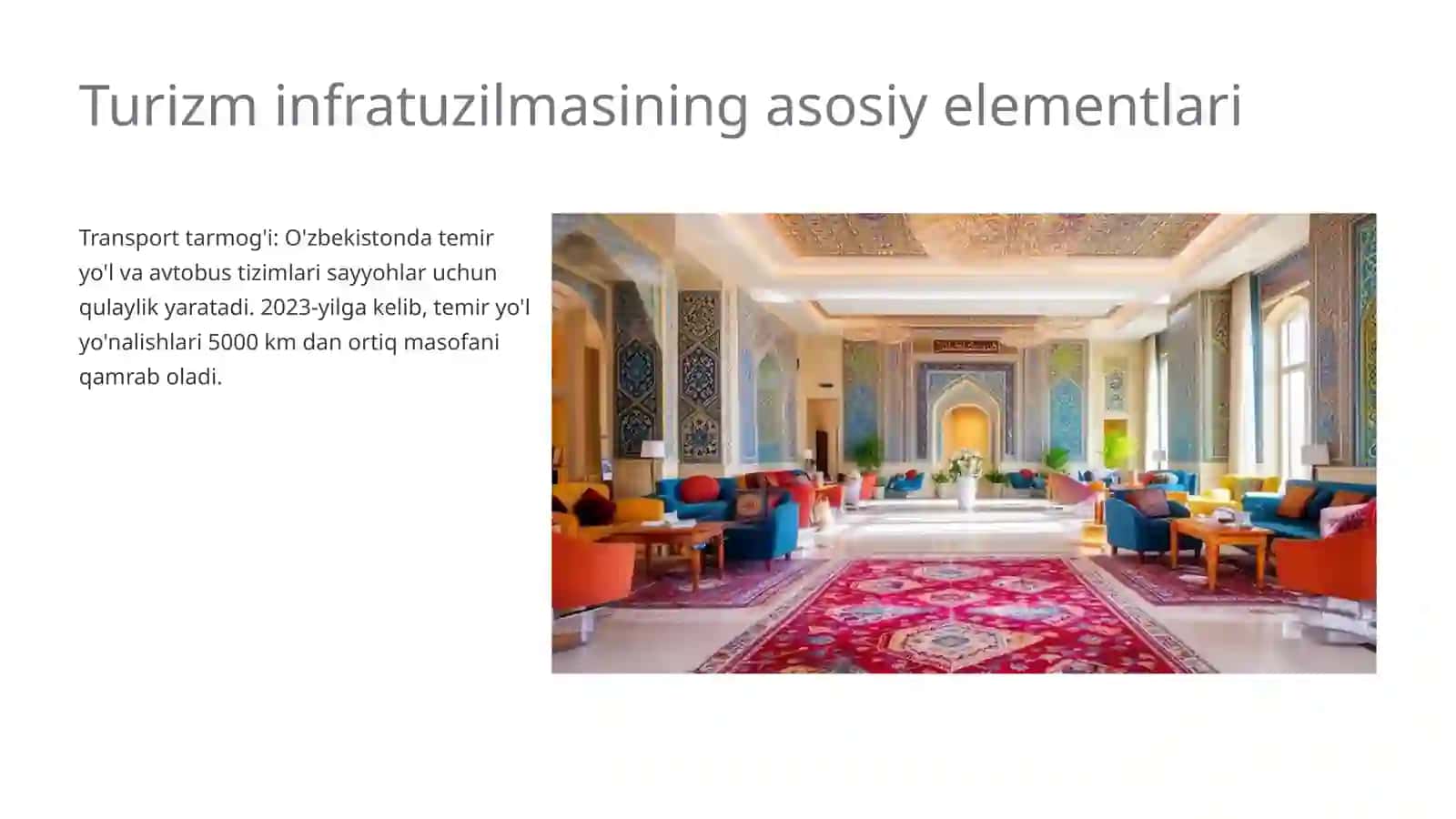 Turizm infratuzilmasi. Turizmda xizmatlarni standartlashtirish va sertifikatlash 4
