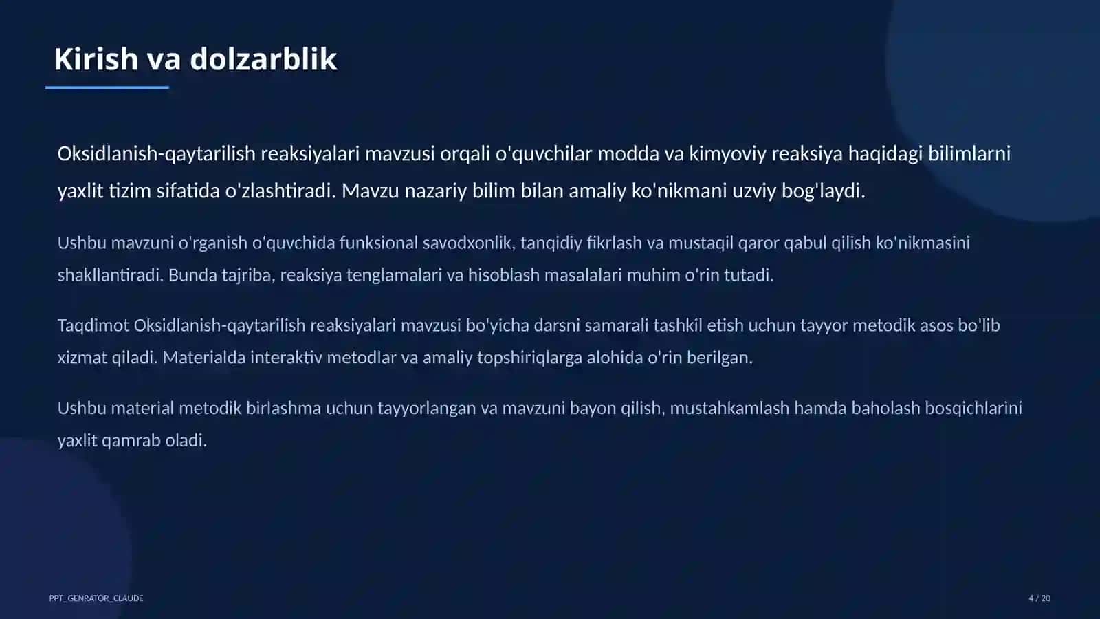 Oksidlanish-qaytarilish reaksiyalari (8-sinf) 4