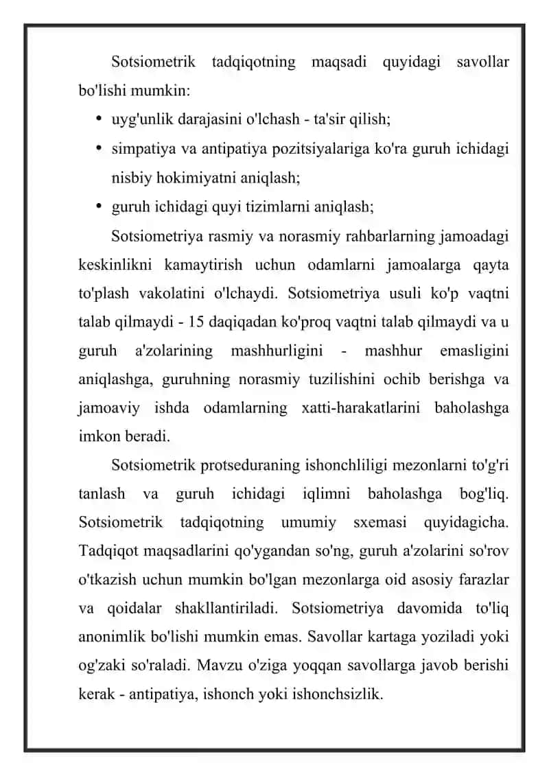 Sotsiometriya metodi tahlili 4