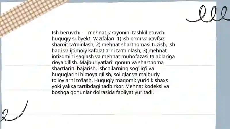 Ishchi (xodim) huquqlari 4
