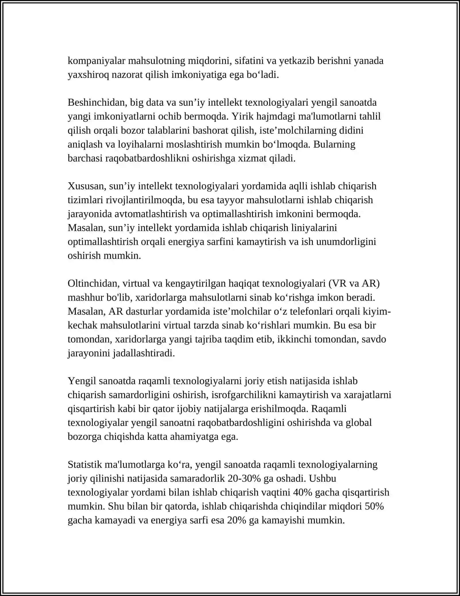 YENGIL SANOATDA RAQAMLI TEXNOLOGIYALAR 4