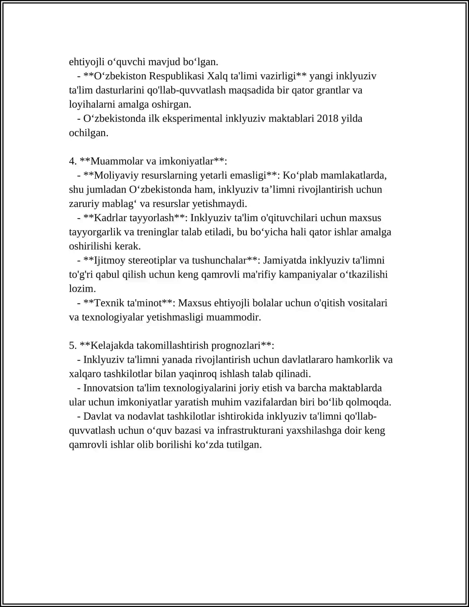 INKLYUZIV TA'LIMNING TIBBIY PEDAGOGIK IJTIMOIY MODELI 4