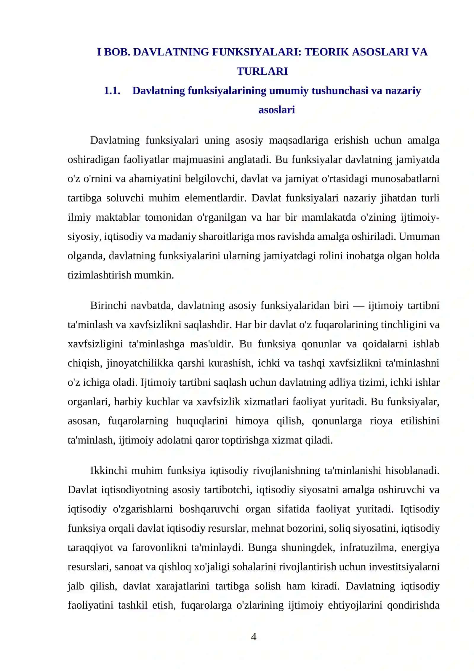 Davlatning Funksiyalari va Vazifalari Referati 4