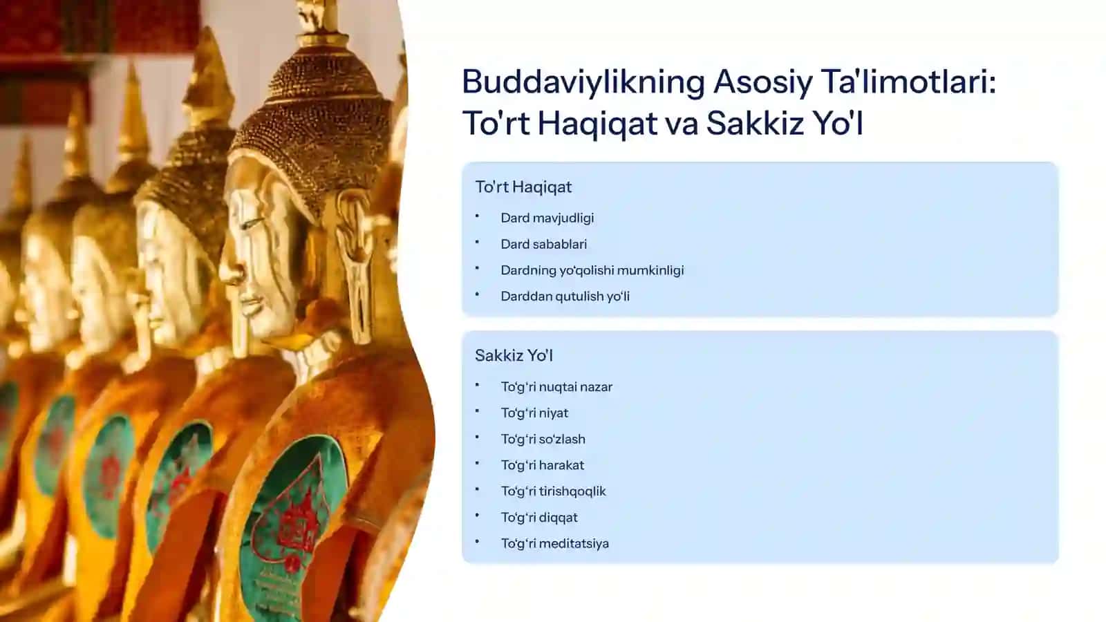 Buddaviylik  tarixi, ta’limotlari va oqimlari 4