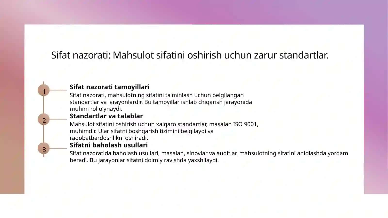 Normurodova Saodatning sifatni boshqarish fanidan ta'lim 4