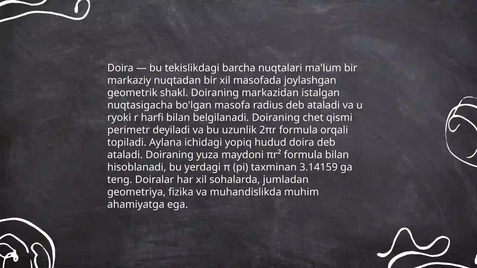 Geometrik figuralar, ularning ta'rifi, xossalari va alomatlari. Uchburchak geometriyasi. Pifagor teoremasi. Õxshashlik. Geometrik masalalarning turlari, õlchash bilan boģliq amaliy masalalar, hisoblashga oid masalalar, isbotlashga doir masalalar va yasashga doir masalalar 4