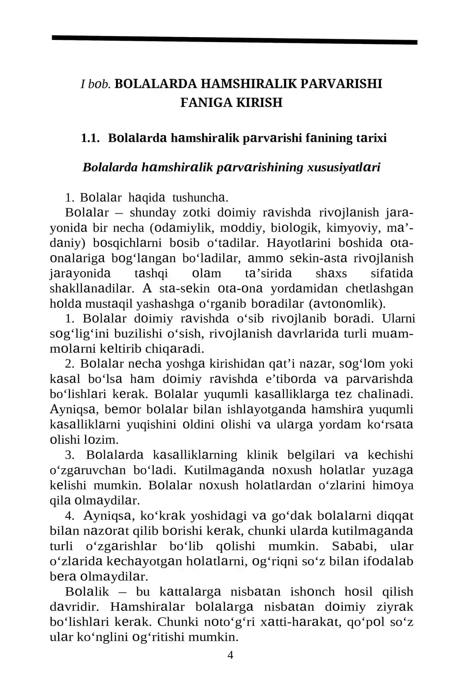 BOLALARDA HAMSHIRALIK PARVARISHI 4