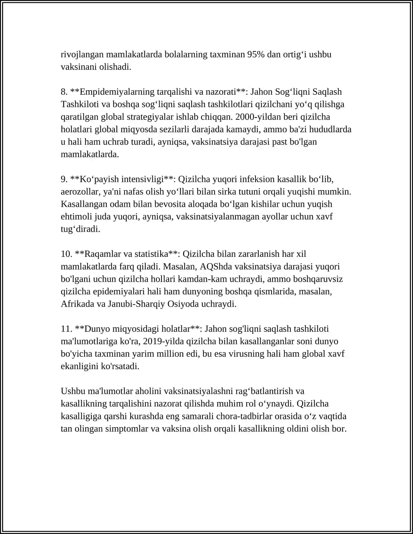 QIZILCHA SABABLARO, BELGILARI DAVOSI 4