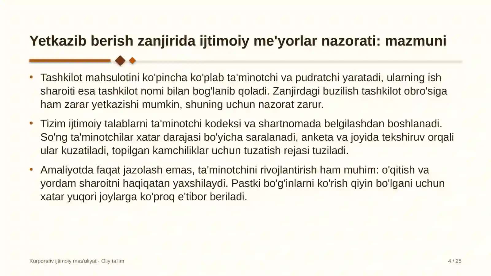 Korporativ ijtimoiy mas'uliyat · Oliy ta'lim 4