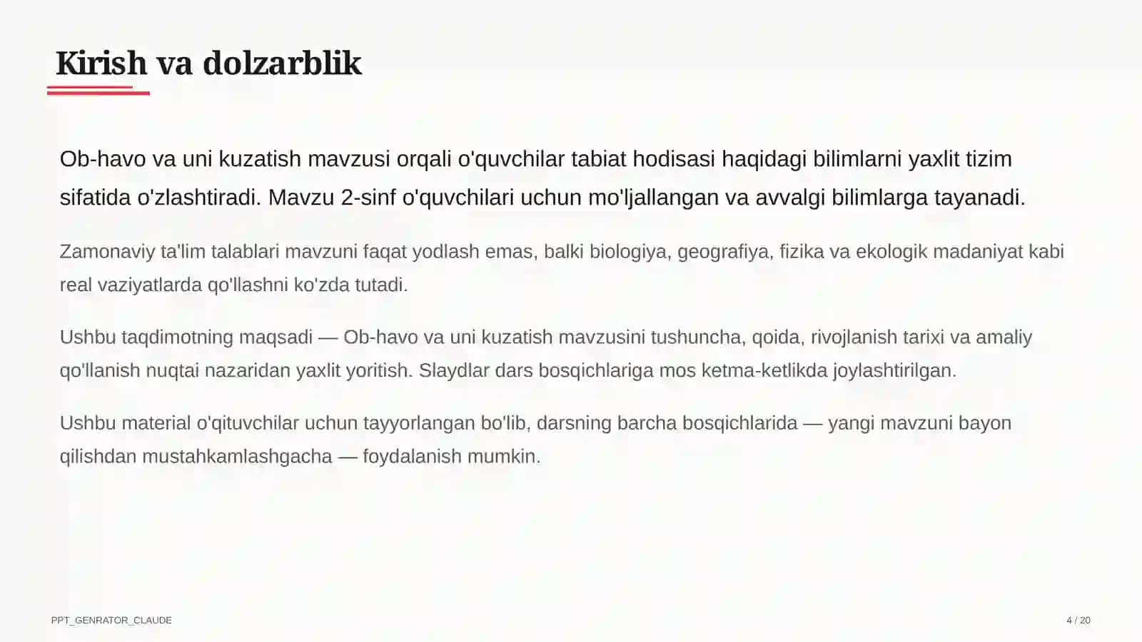 Ob-havo va uni kuzatish (2-sinf) 4