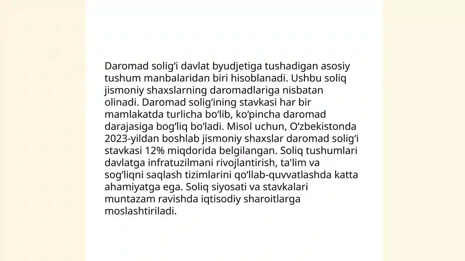 Jismoniy shaxslardan olinadigan soliqlarning shakllanishi va ularning ahamiyati 4