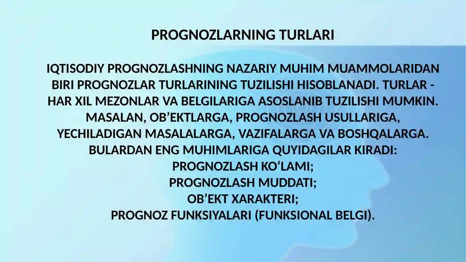 Prognozlash usullari 4