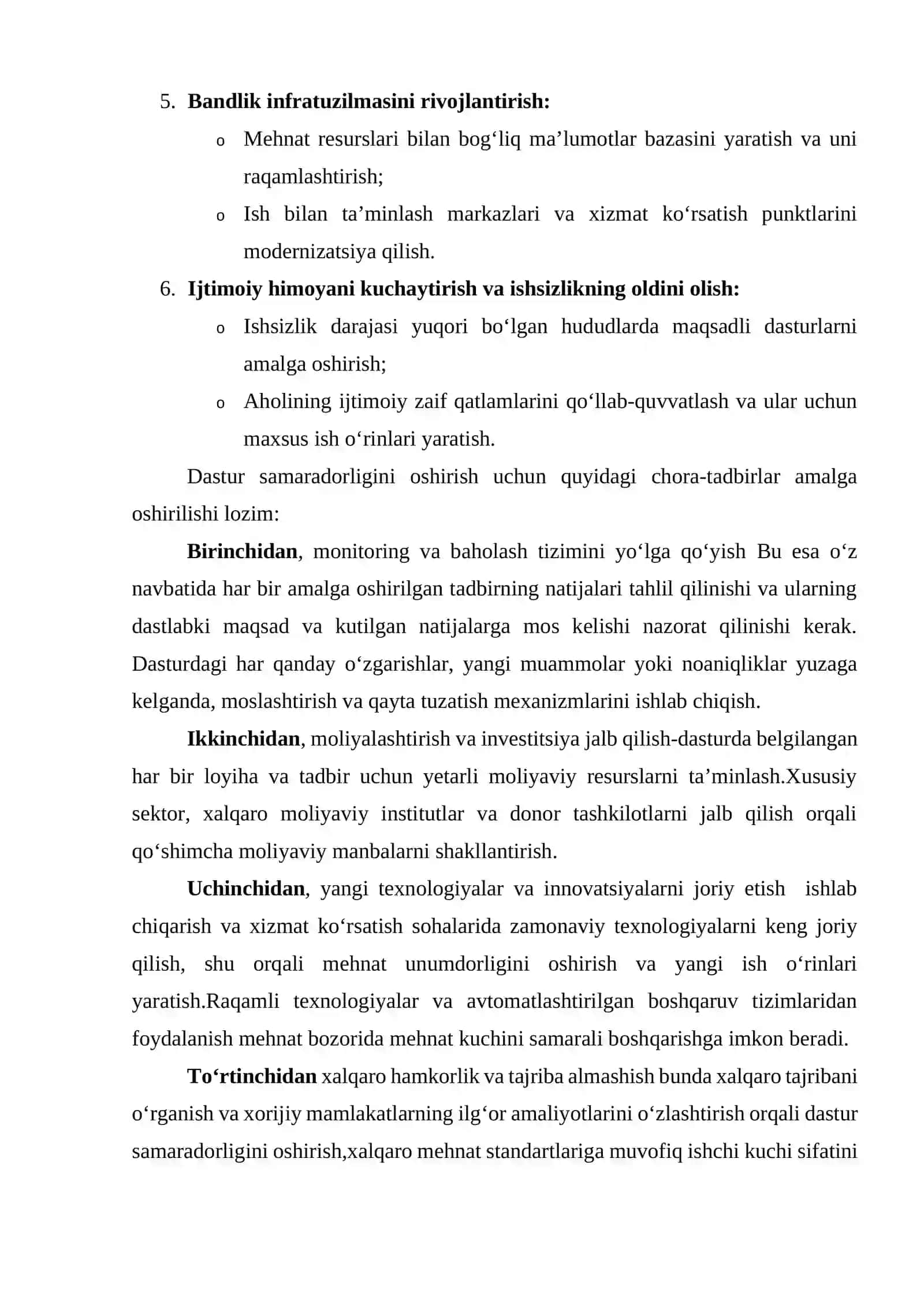 Mehnat bozori faoliyatining maqsadli kompleks dasturi 4