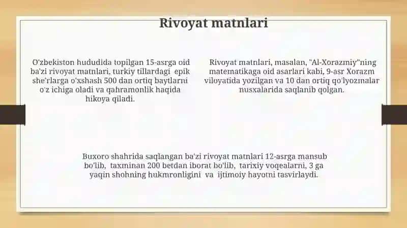 Matin tiplari,tasviriy hikoya,mulohaza,mutaxasislikka oid matinlar 4
