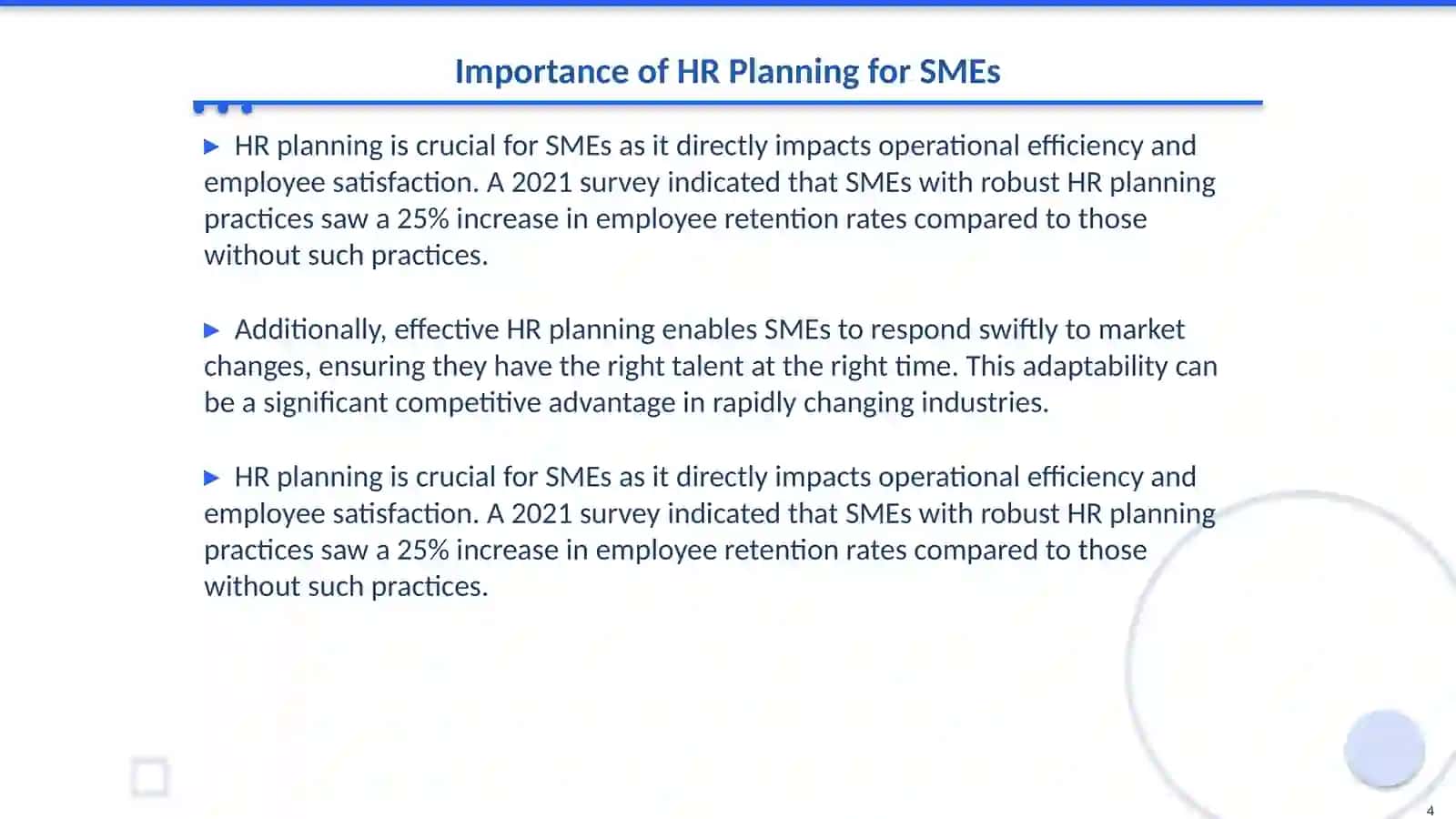 Challenges of HR planning in small and medium enterprises (SMEs) 4
