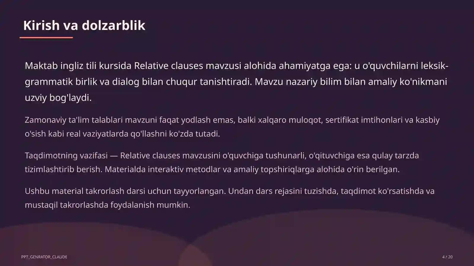 Relative clauses (10-sinf) 4