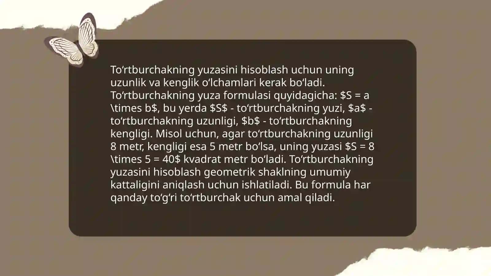 Geometrik shakllarning yuzalarini hisoblash 4