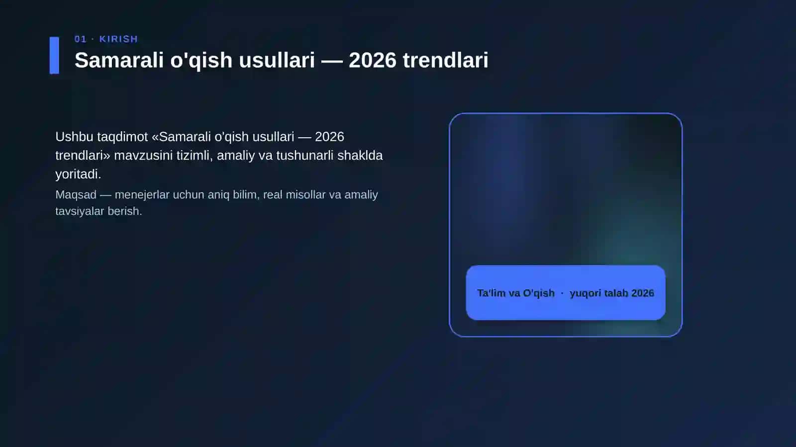 Samarali o'qish usullari — 2026 trendlari 4