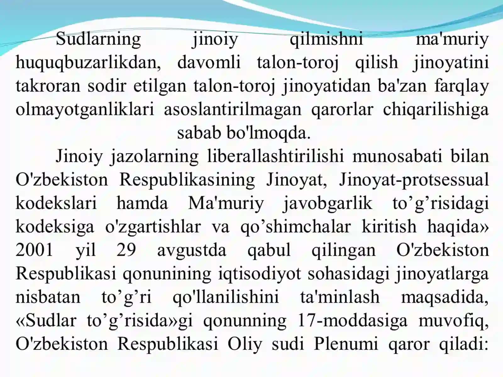 Ayollarga nisbatan jinoiy jazolarni qo’llashdagi cheklovlar 4