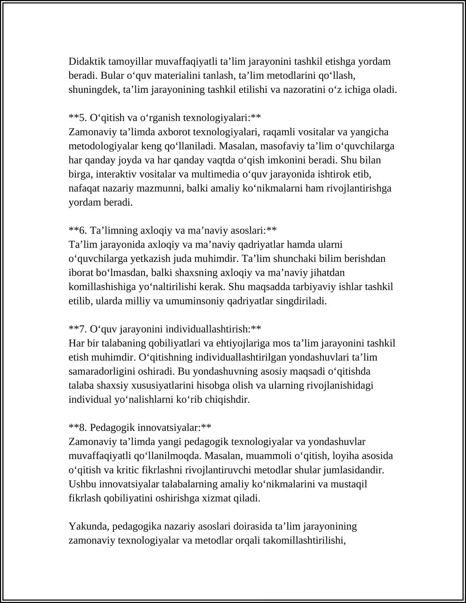PEDAGOGLIK KASBINING JAMIYAT TARAQQIYOTIDA TUTGAN O'RNI 4