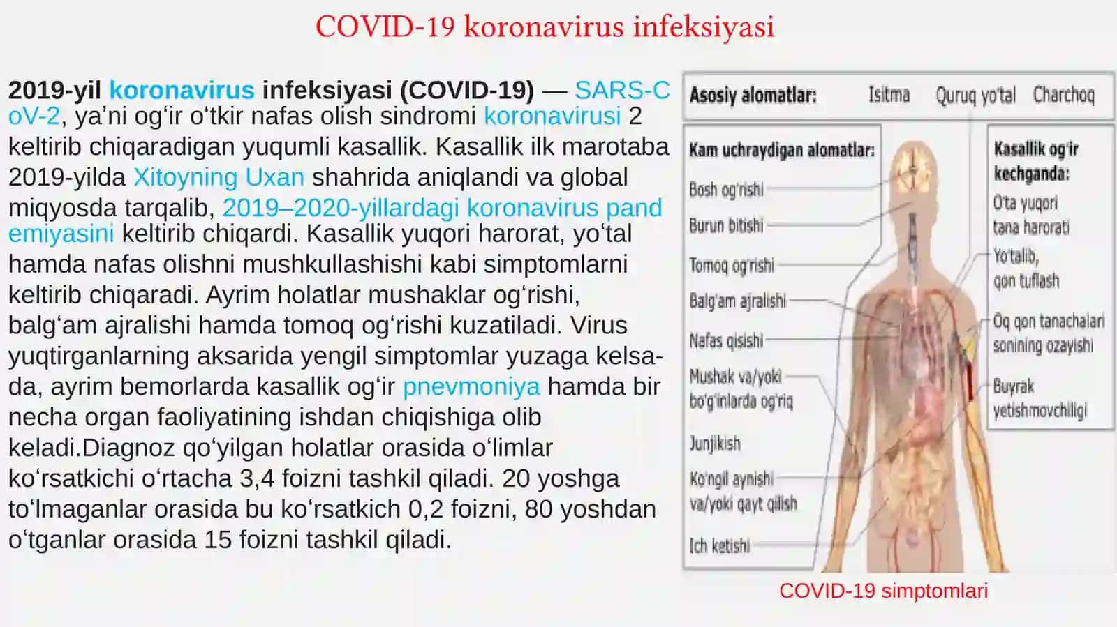 MAVZU:Koronoviruslar va ularning hozirgi kundagi muammolari 4