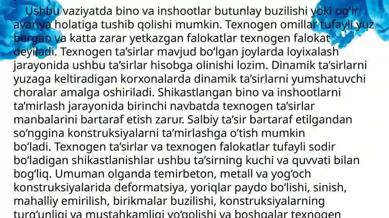 Texnogen halokatlarning kelib chiqishi 4
