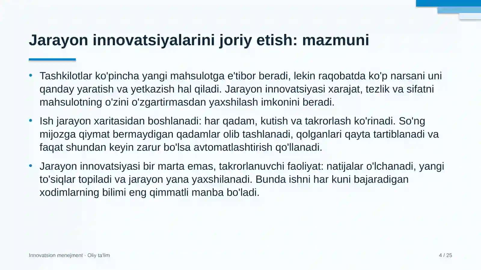 Davlat xizmatlari markazlarida jarayon innovatsiyalarini joriy etish 4