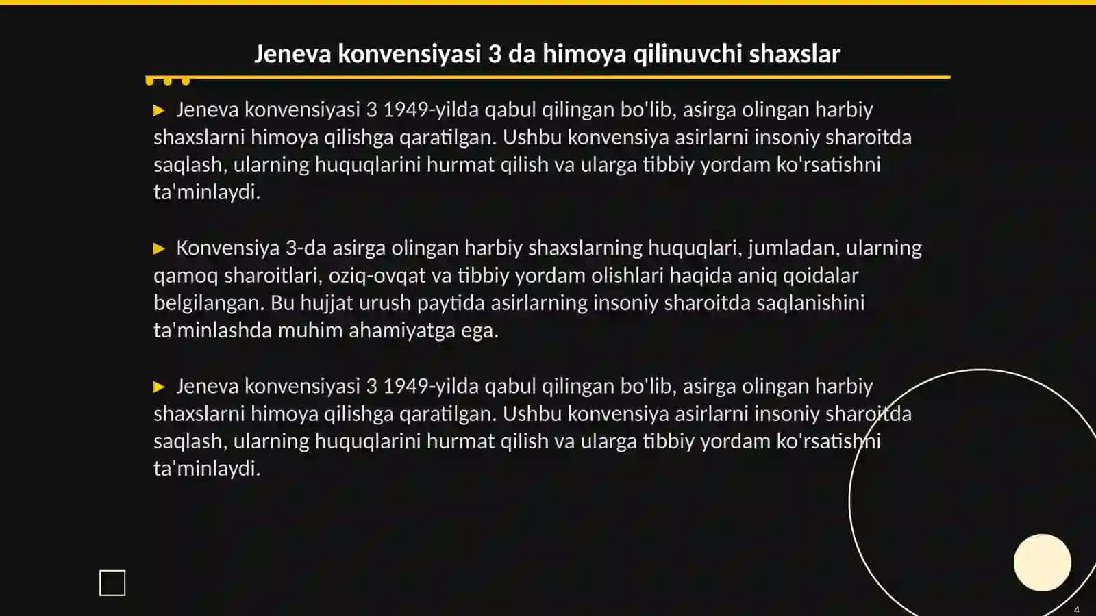 Jeneva konvensiyasi 3 va 4 jeneva konvensiyasida himoya qilinuvchi shaxslar 4