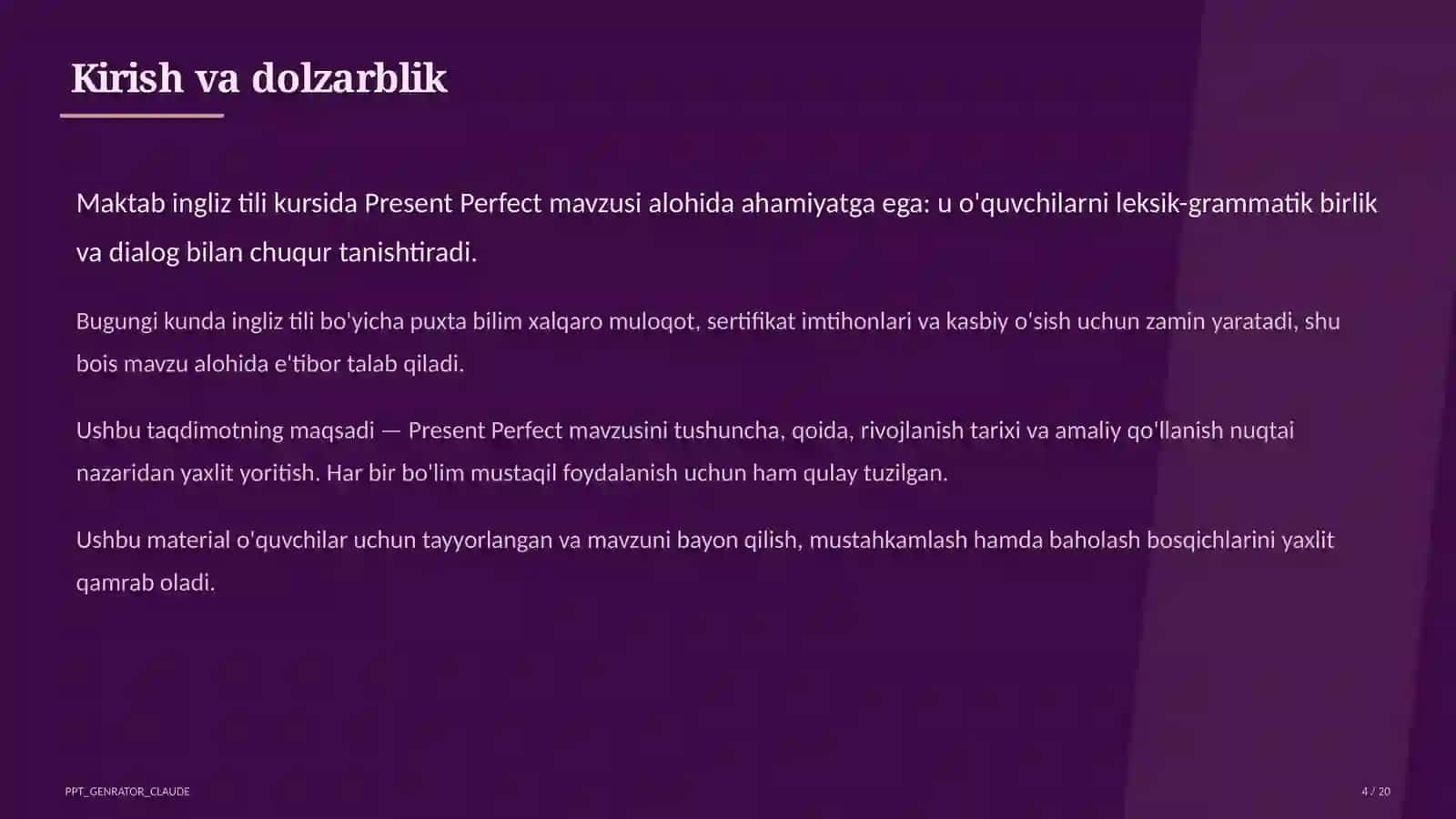 Present Perfect (8-sinf) 4