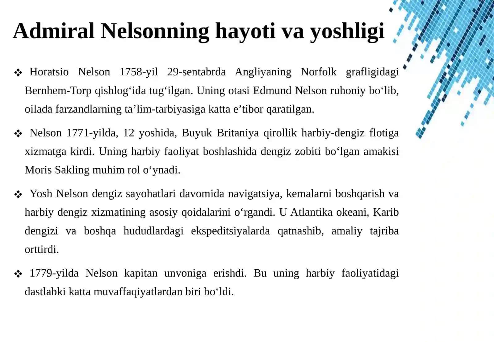 ADMIRAL NELSON FAOLIYATI 4