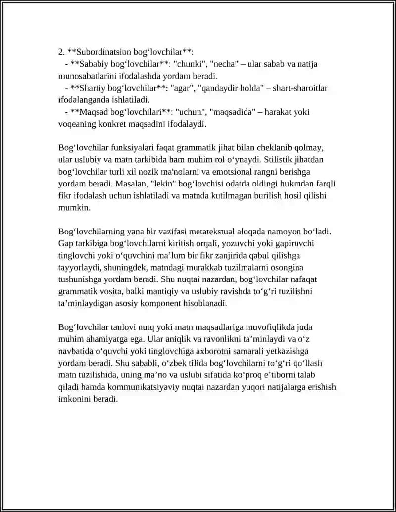 Bogʻlovchilar: Taʼrif va vazifalari 4