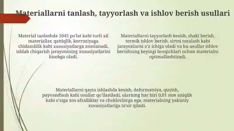 Mexanik ishlab chiqarish ketma-ketligi va texnologik asboblarni tanlash 4