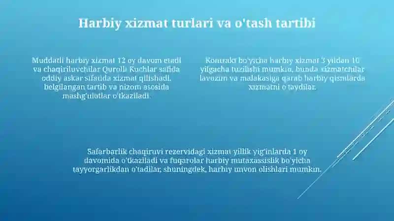 Umumiy harbiy majburiyat va harbiy xizmat asoslari 4