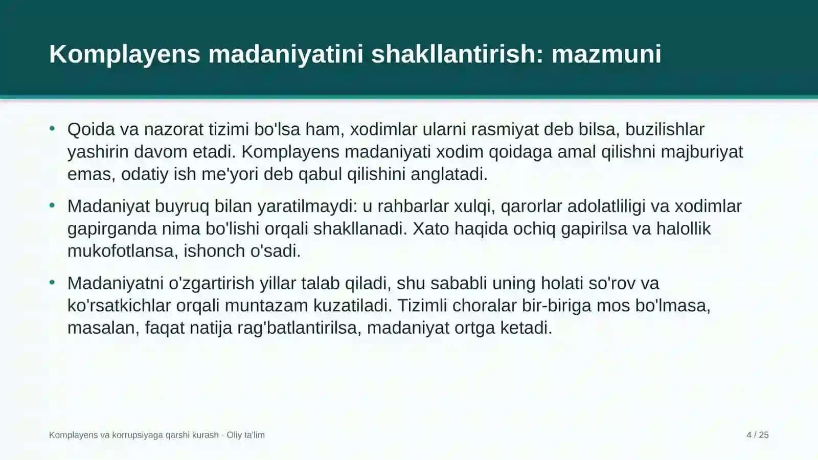 Xostellarda komplayens madaniyatini shakllantirish 4