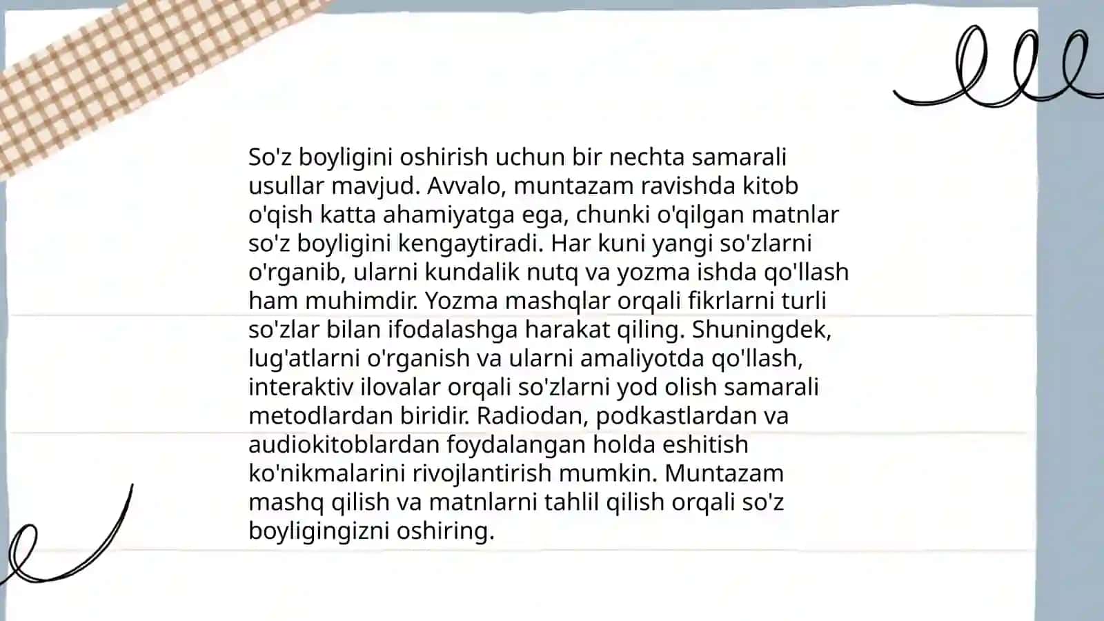 O'qish darslarida mustaqil ishlari 4