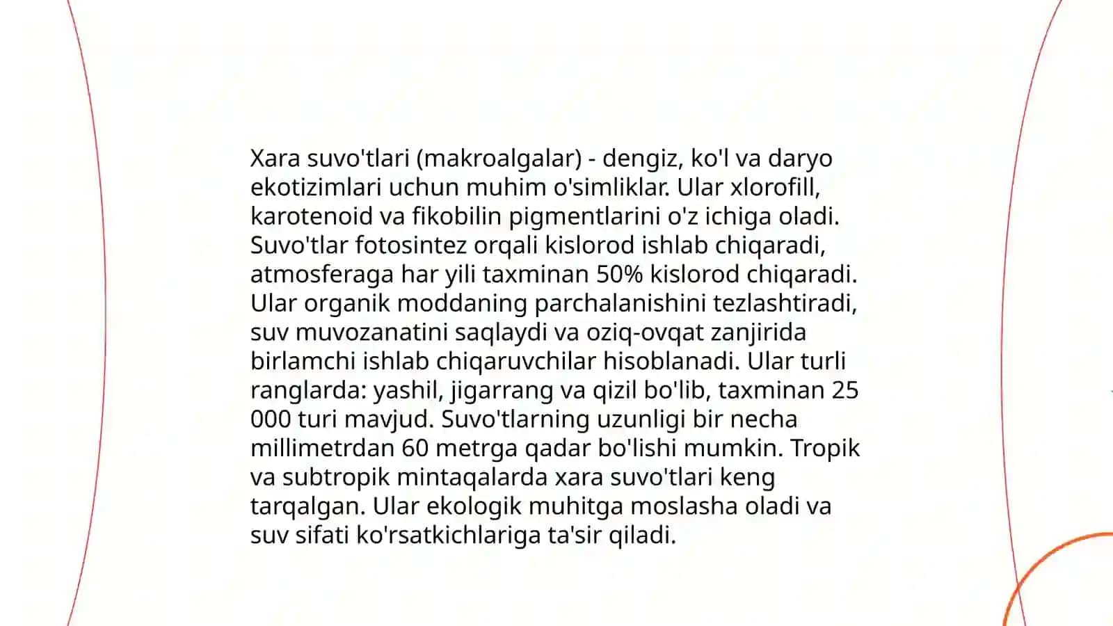 Xara suvo'tlarining ekologik ahamiyati 4